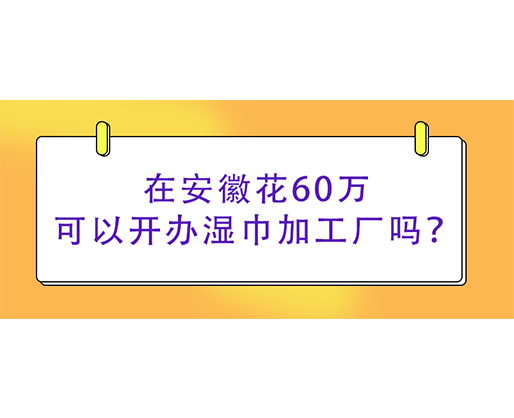 在安徽花60萬可以開辦濕巾加工廠嗎？